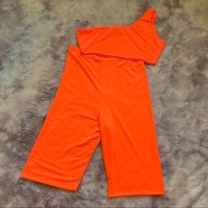 One Shoulder Two Piece Set